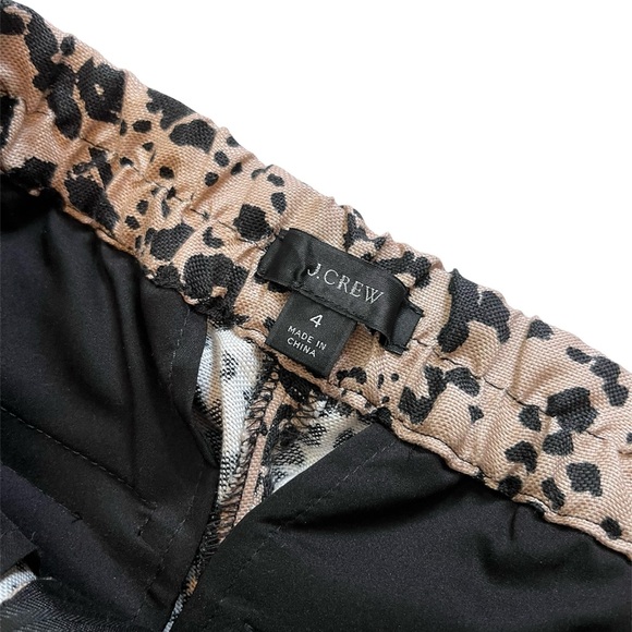 J. Crew AJ322 Leopard Print High Rise Peyton Wide Leg Cropped Pants 4 - Picture 5 of 5